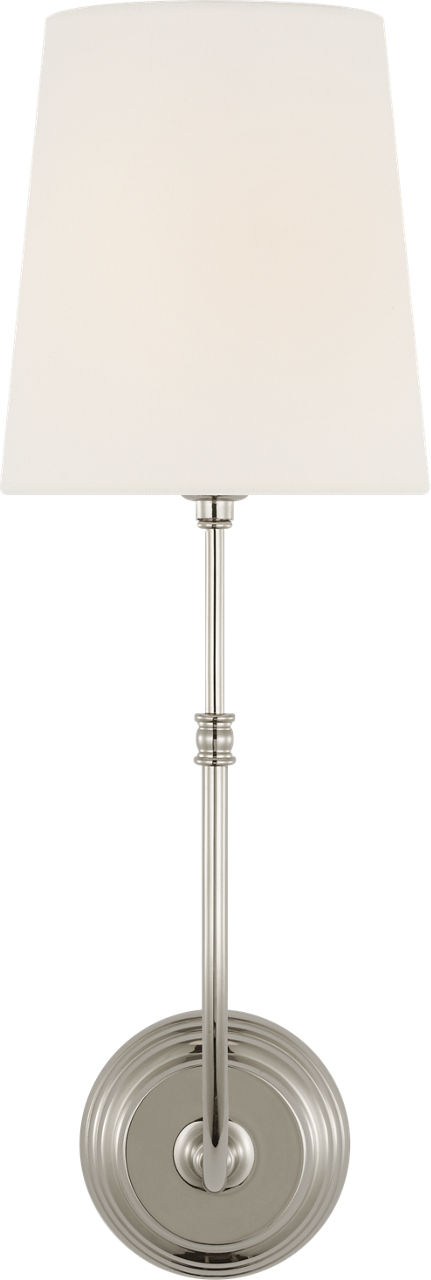 Wyatt 20" Sconce in Polished Nickel with Linen Shade