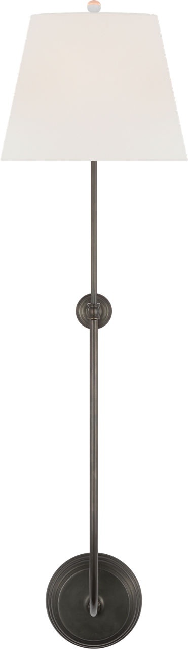 Wyatt 39" Statement Sconce in Bronze with Linen Shade