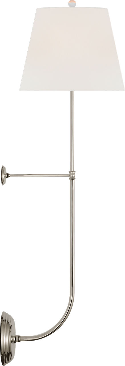 Wyatt 39" Statement Sconce in Polished Nickel with Linen Shade