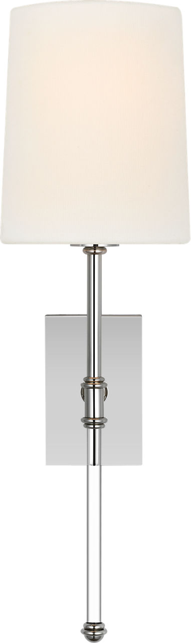 Camille 16" Sconce in Polished Nickel with Linen Shade