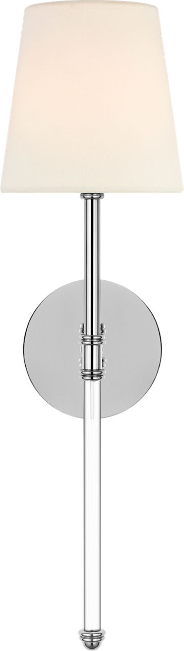Camille 20" Cordless Sconce in Polished Nickel with Linen Shade