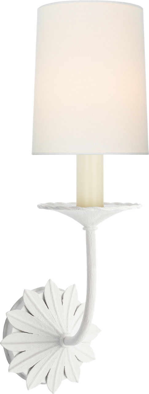 Leslie 17" Single Sconce in Plaster White with Linen