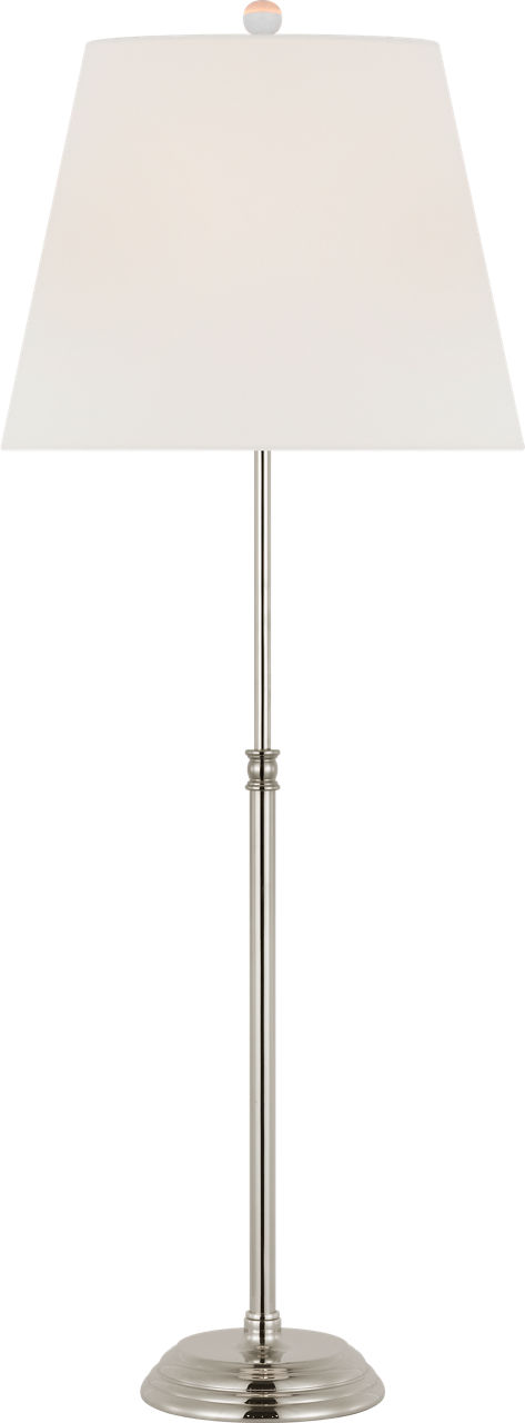 Wyatt 29" Buffet Lamp in Polished Nickel with Linen Shade