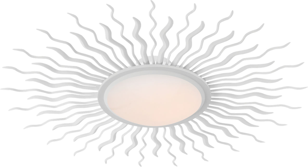 Re 38" Semi-Flush Mount in Matte White with White Glass