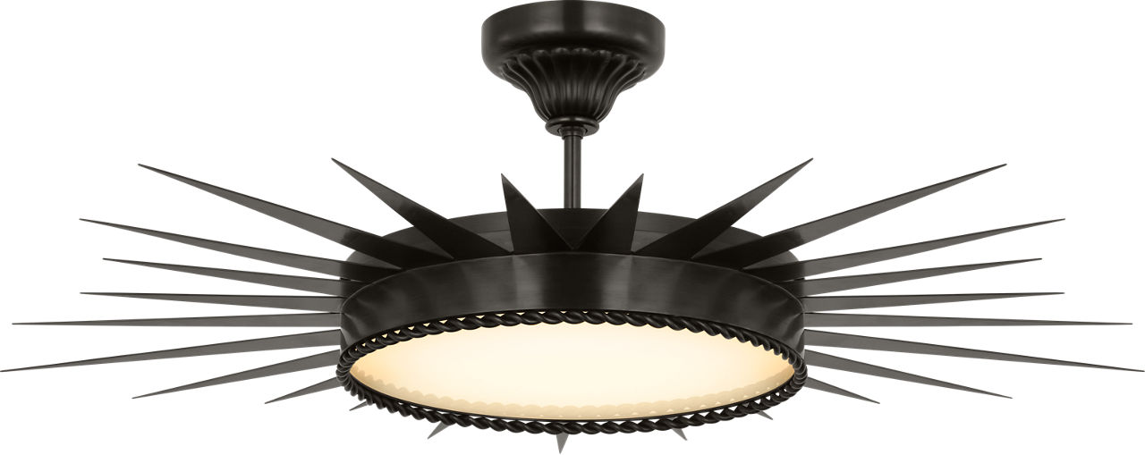 Soleil 36" Semi-Flush Mount in Bronze with White Glass