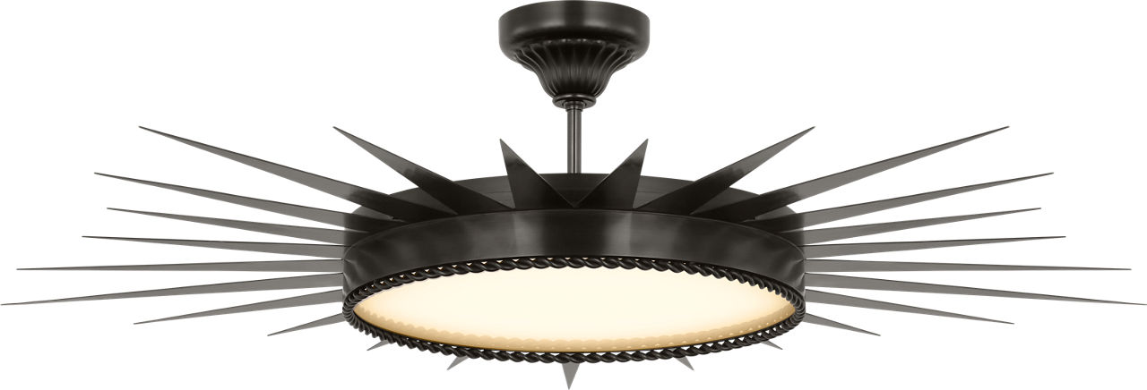 Soleil 45" Semi-Flush Mount in Bronze with White Glass