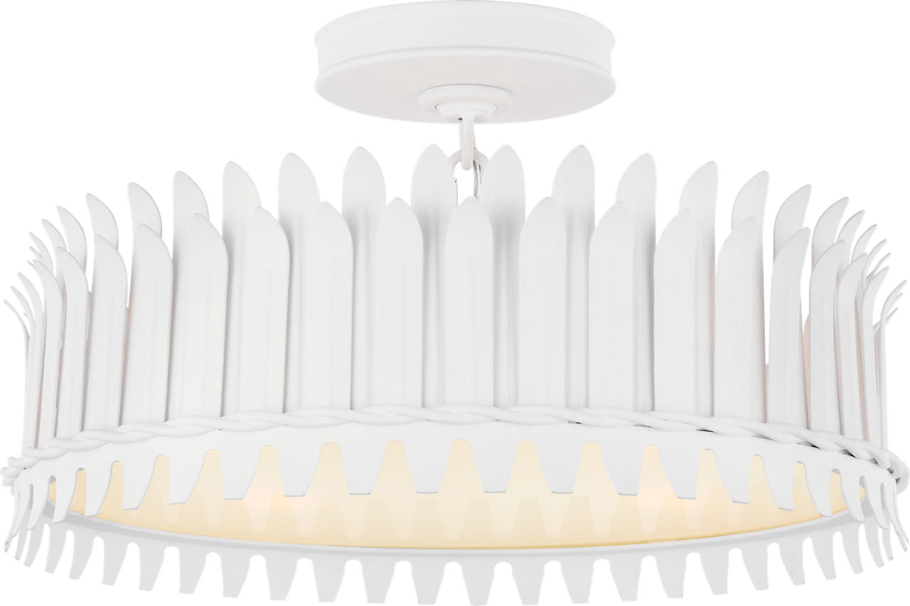 Leslie 16" Semi-Flush in Plaster White