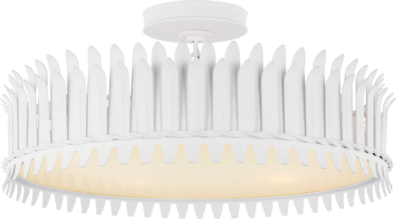 Leslie 21" Semi-Flush in Plaster White