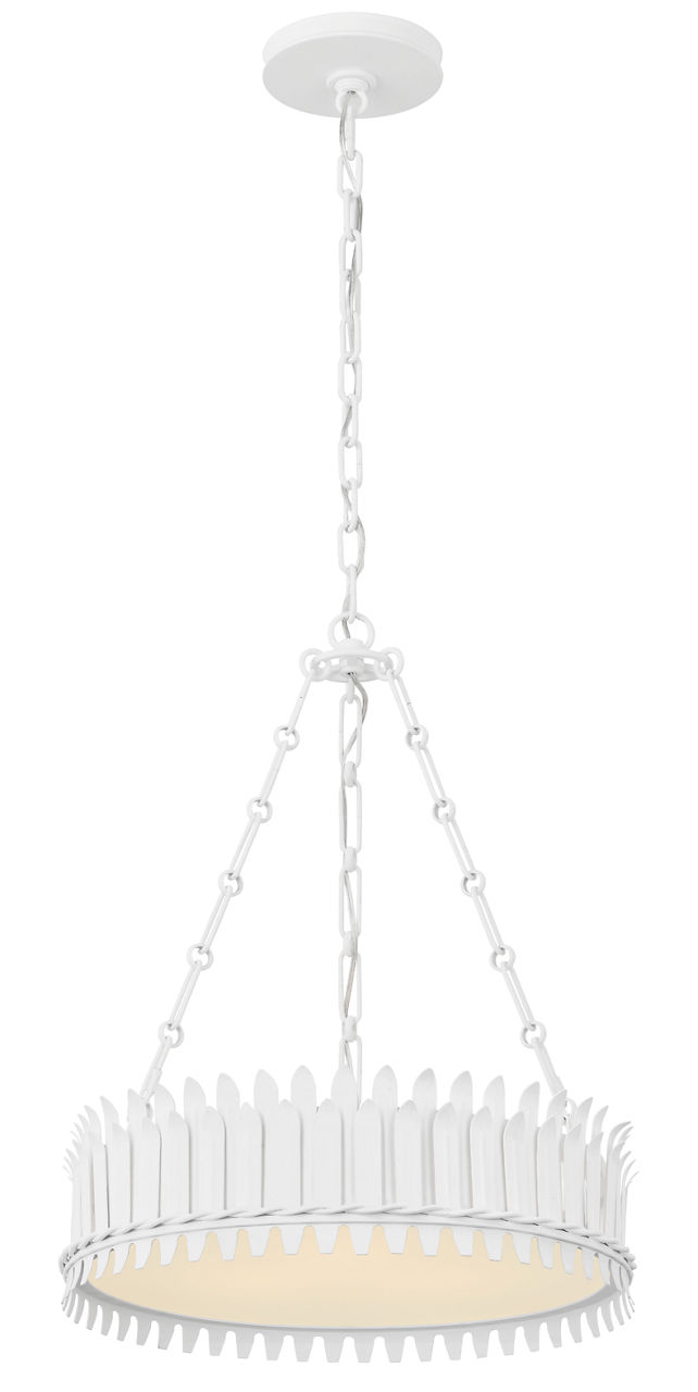 Leslie 18" Chandelier in Plaster White with Frosted Acrylic