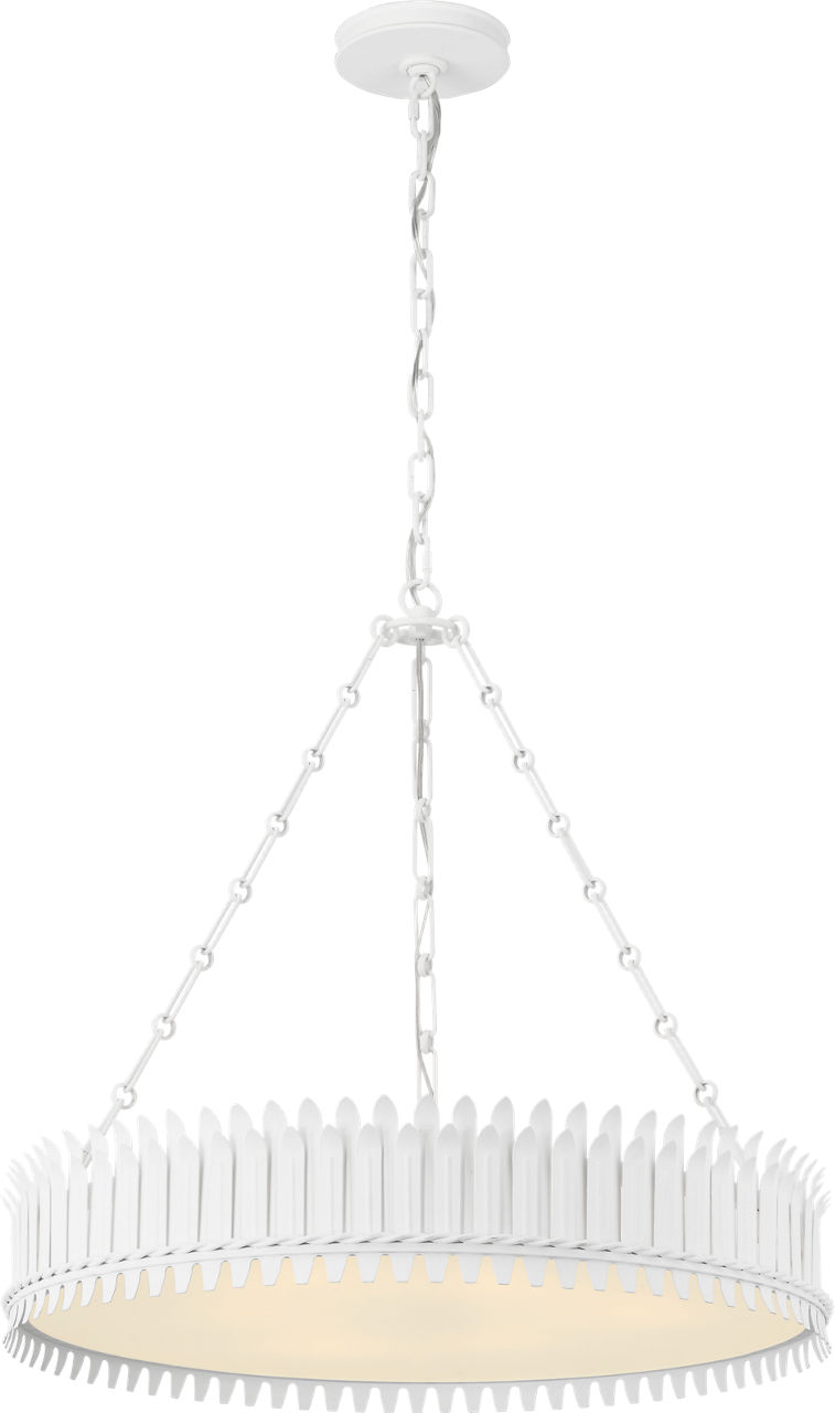 Leslie 27" Chandelier in Plaster White with Frosted Acrylic