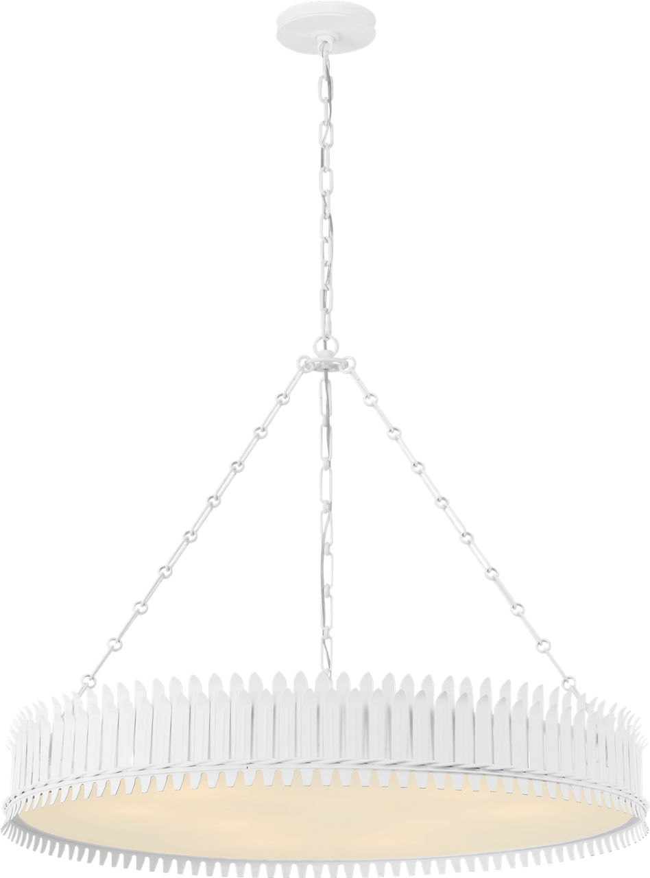Leslie 37" Chandelier in Plaster White with Frosted Acrylic