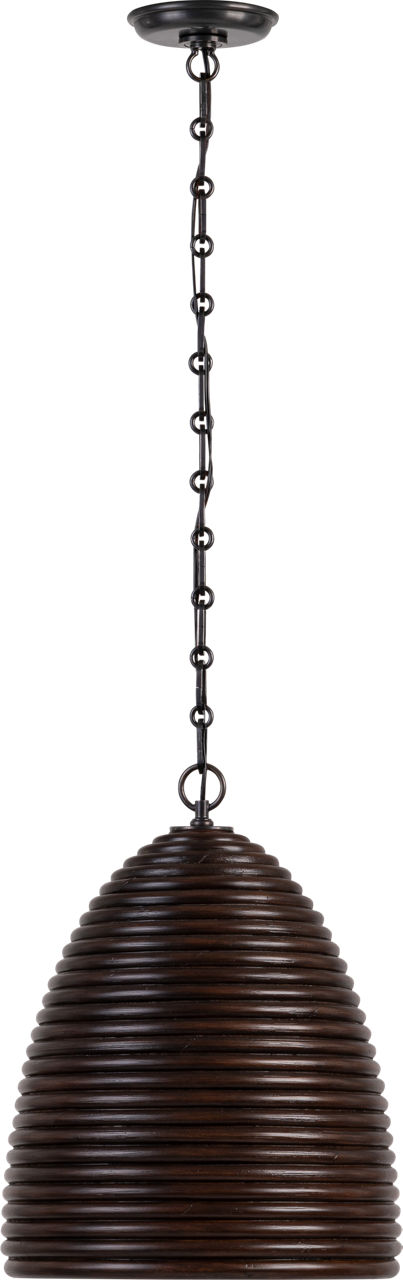 Emerson 14" Pendant in Bronze with Espresso Rattan Shade