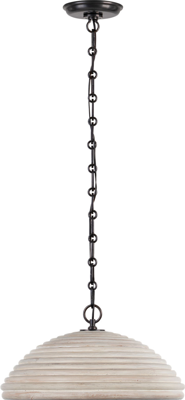 Emerson 16" Pendant in Bronze with Ash Rattan Shade