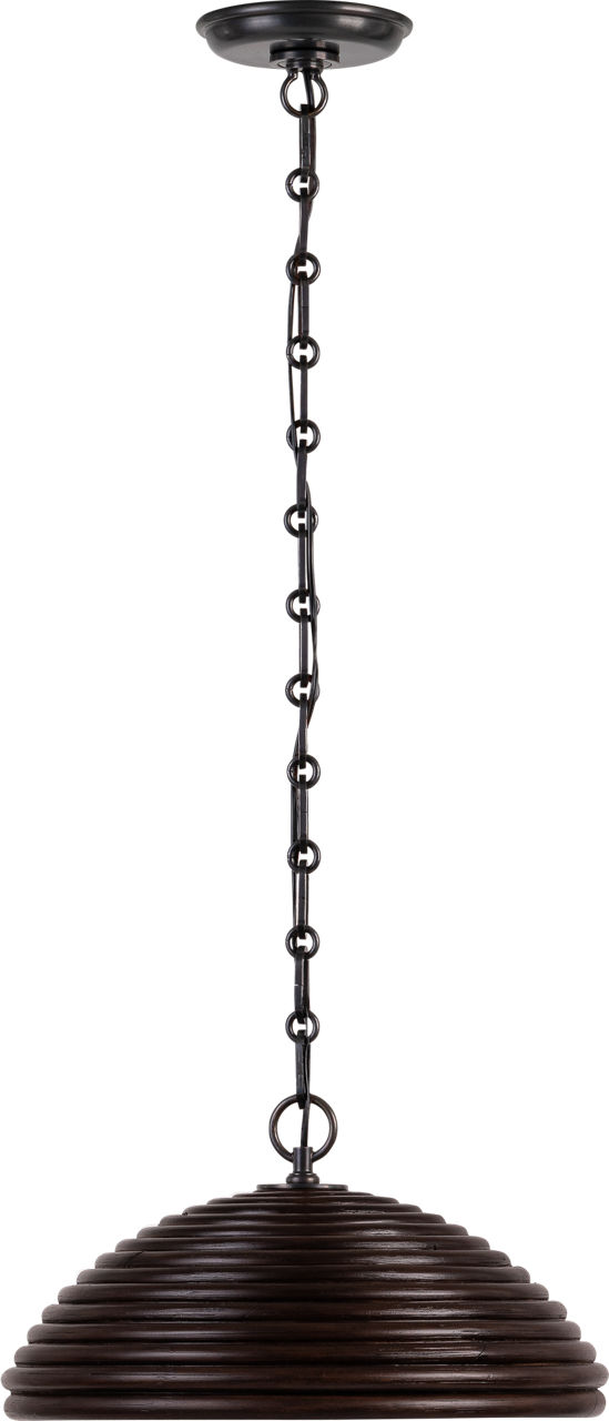 Emerson 16" Pendant in Bronze with Espresso Rattan Shade