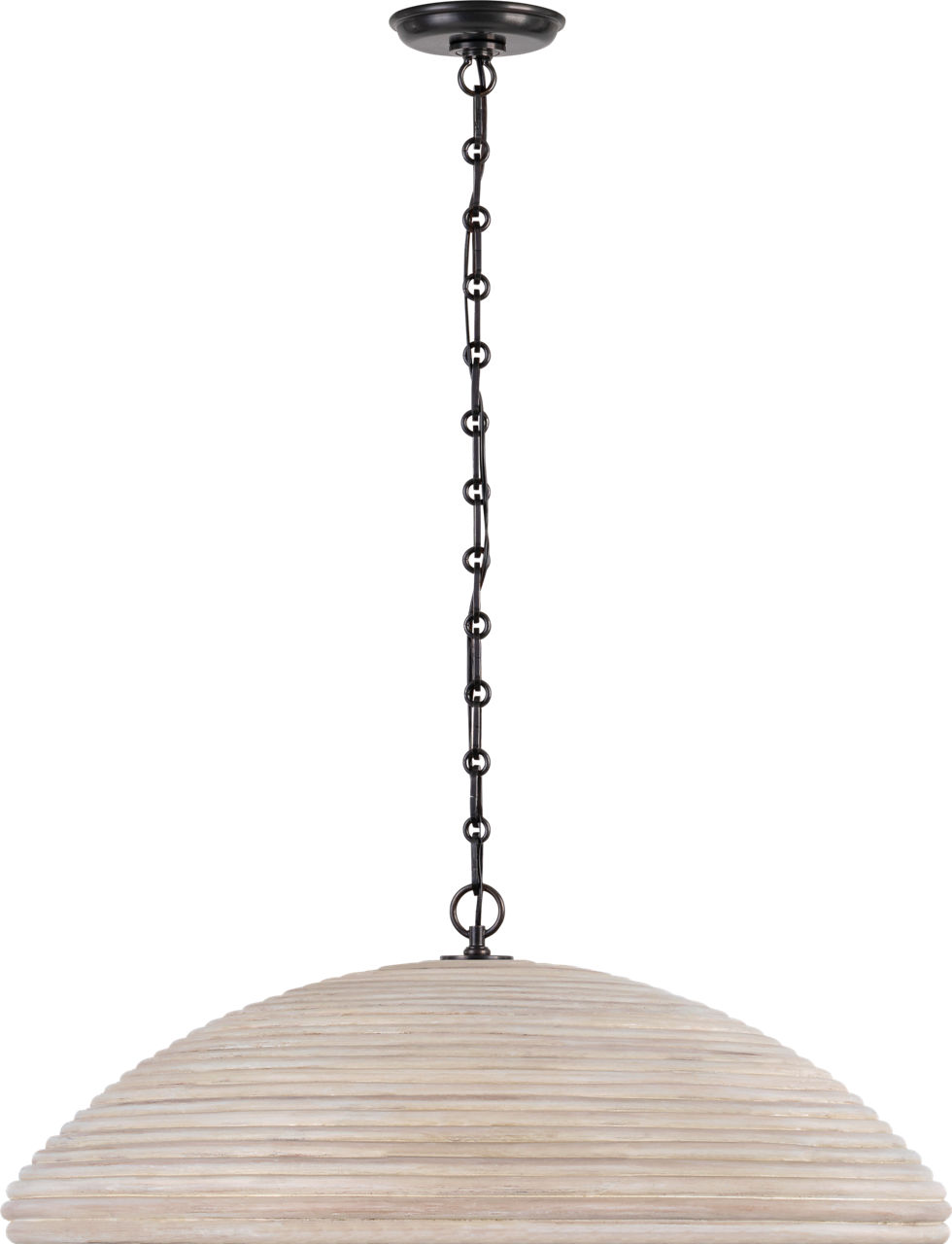 Emerson 29" Pendant in Bronze with Ash Rattan Shade