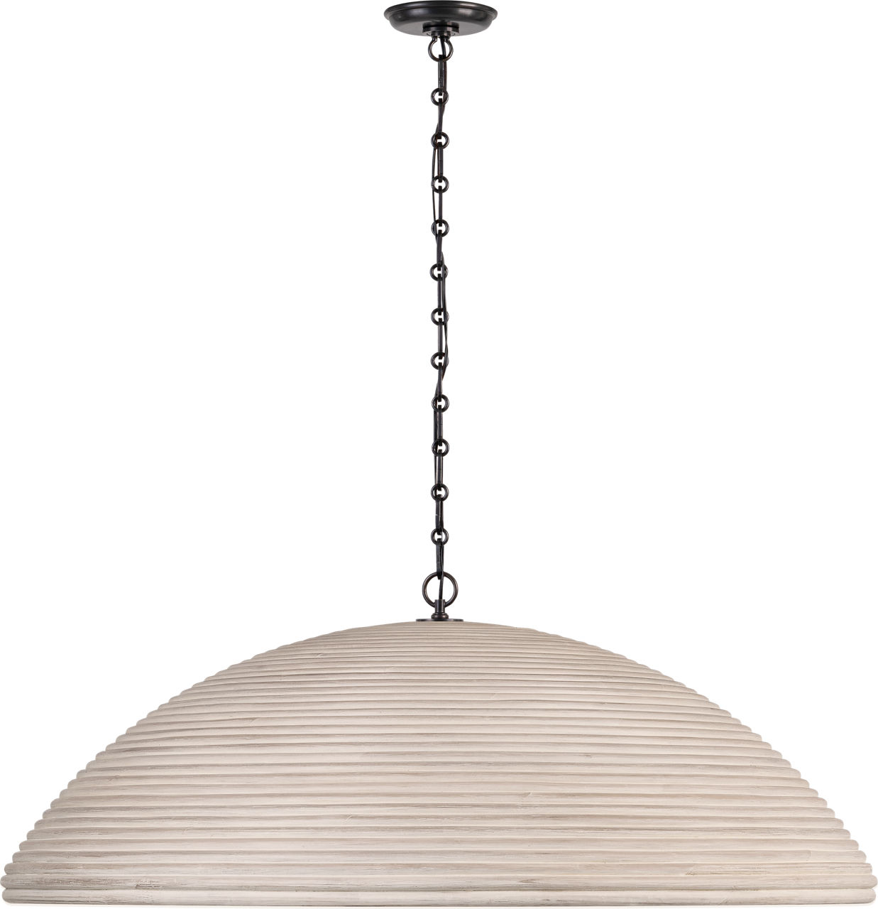 Emerson 42" Pendant in Bronze with Ash Rattan Shade