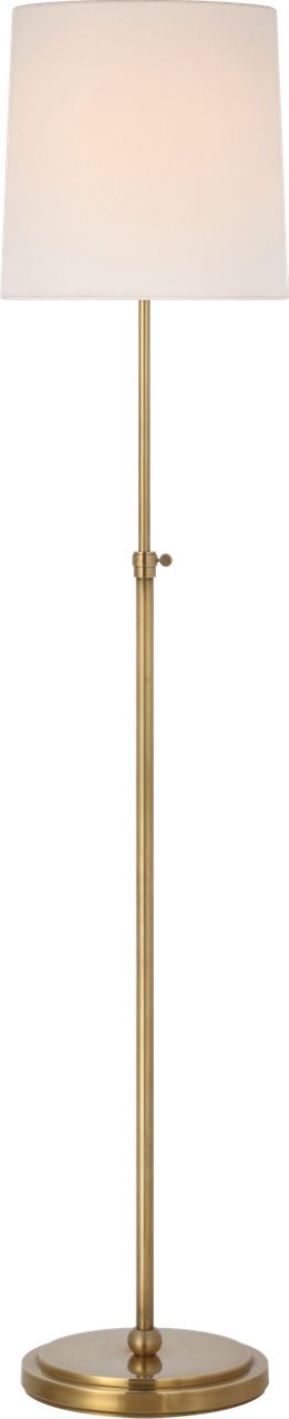 Bryant 52" Adjustable Cordless Floor Lamp in Hand-Rubbed Antique Brass with Linen Shade