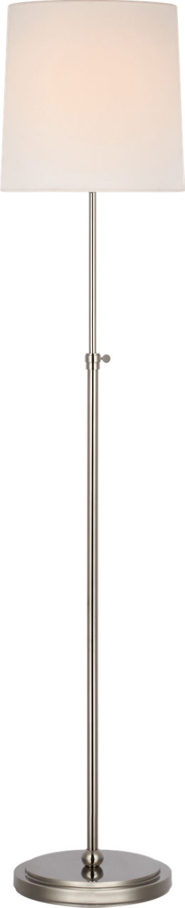 Bryant 52" Adjustable Cordless Floor Lamp in Polished Nickel with Linen Shade