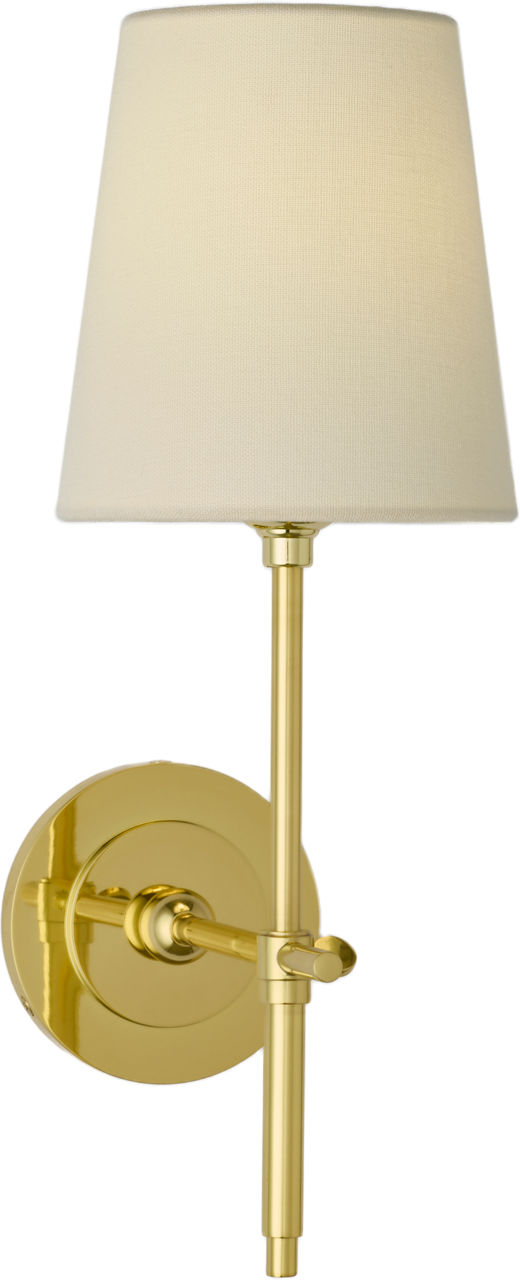 Bryant Sconce in Polished Brass with Linen Shade