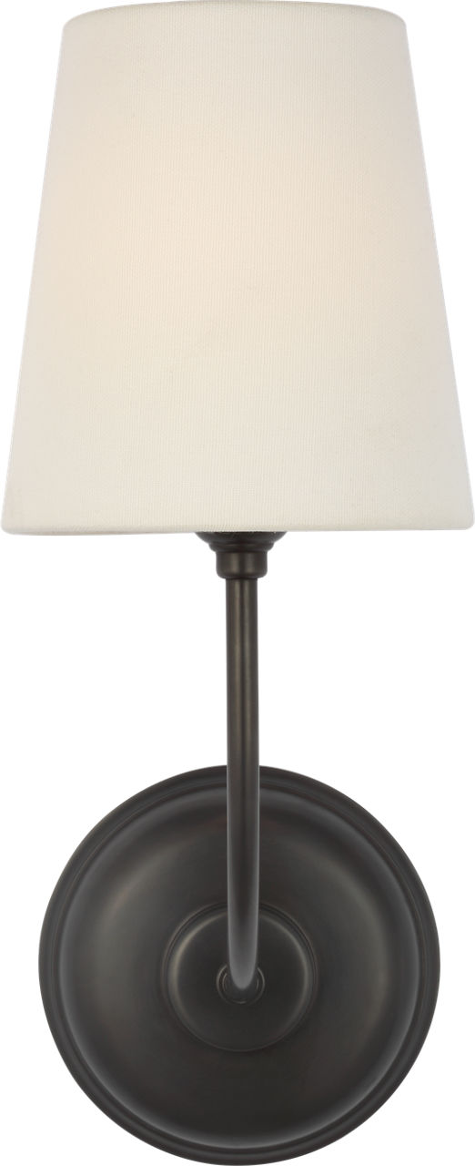 Vendome 16" Cordless Single Sconce in Bronze with Linen Shade