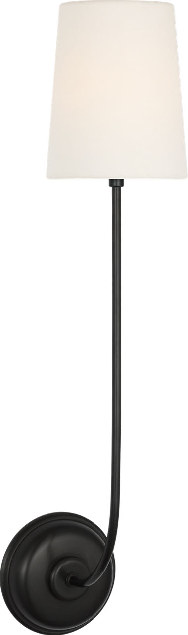 Vendome 26" Single Cordless Sconce in Bronze with Linen Shade