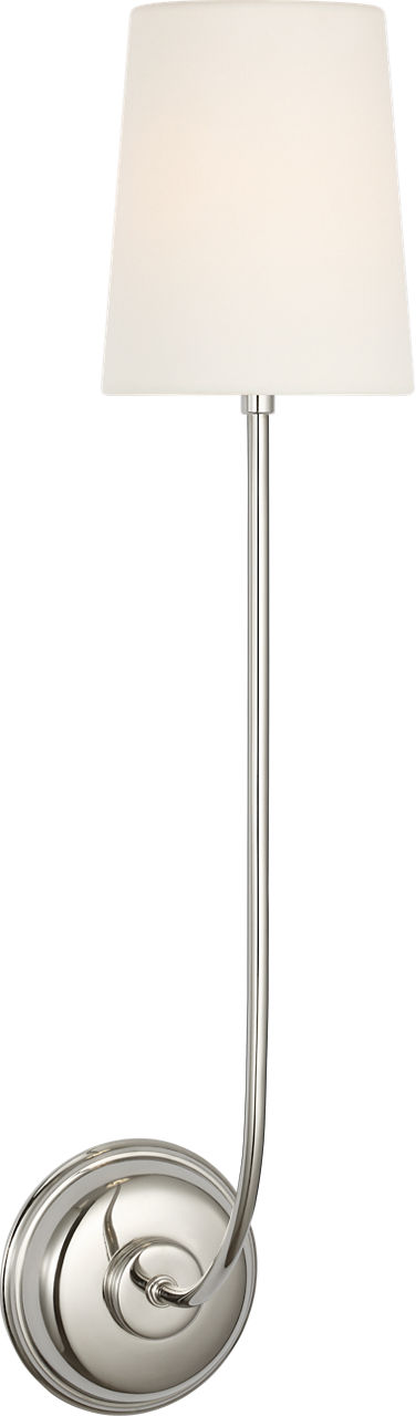 Vendome 26" Single Cordless Sconce in Polished Nickel with Linen Shade