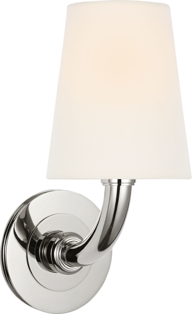 Rally 12" Bath Sconce in Polished Nickel with Linen Shade