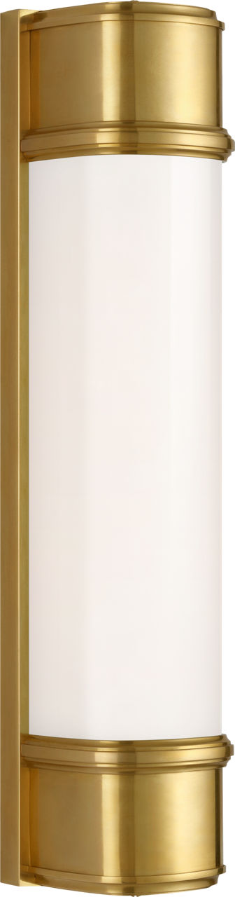Rally 19" Linear Bath Sconce in Hand-Rubbed Antique Brass with White Glass