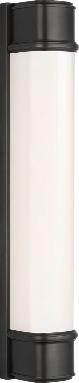 Rally 24" Linear Bath Sconce in Bronze with White Glass