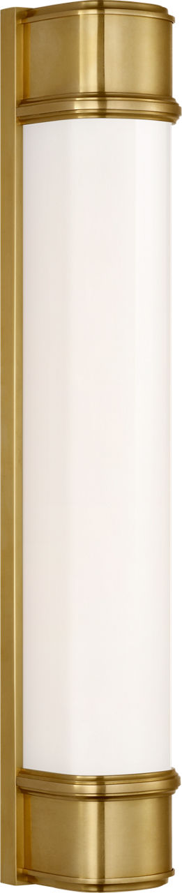 Rally 24" Linear Bath Sconce in Hand-Rubbed Antique Brass with White Glass