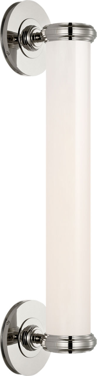 Rally 23" Bracketed Bath Sconce in Polished Nickel with White Glass