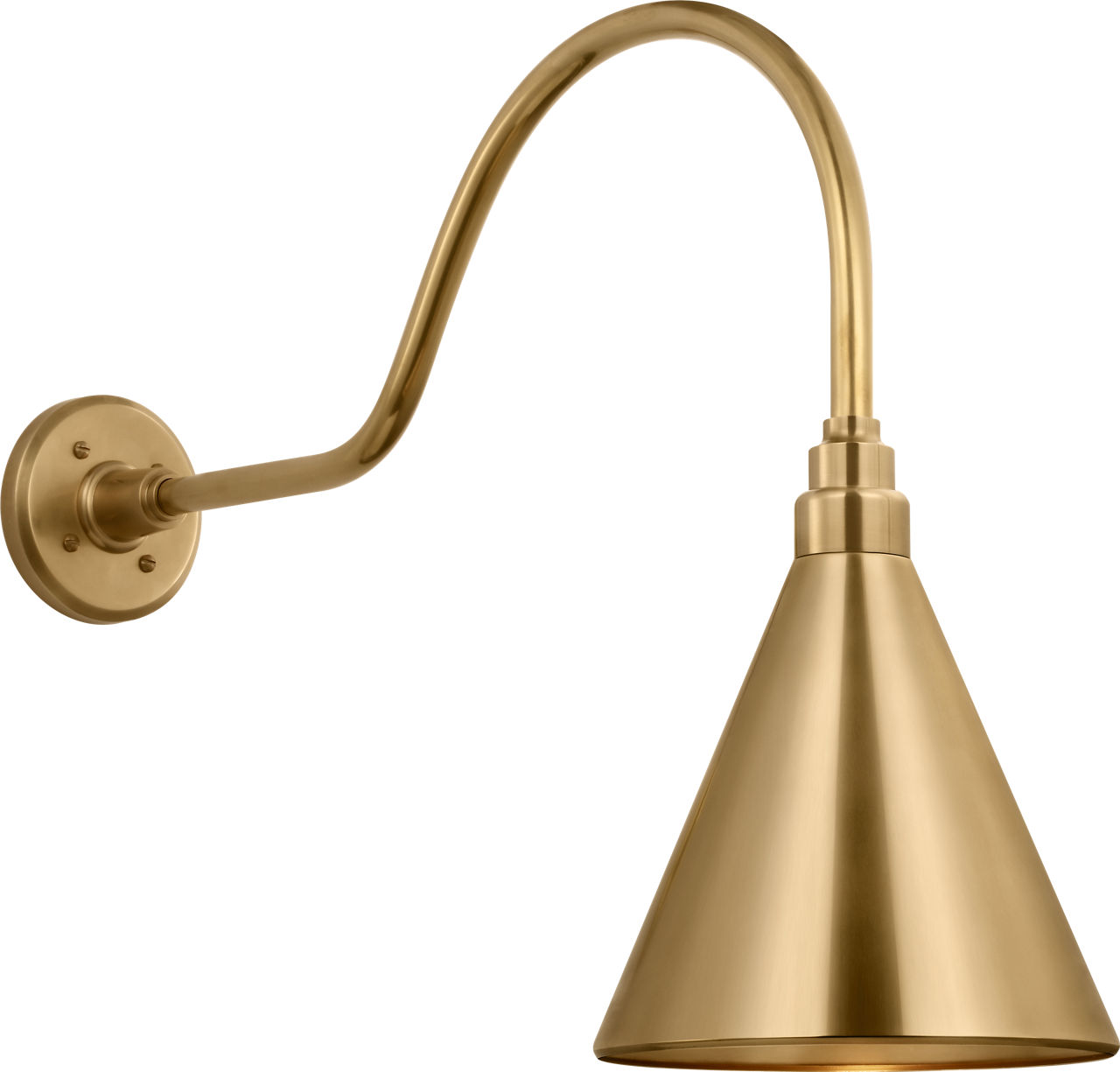Academy 23" Flynn Barn Light in Hand-Rubbed Antique Brass with 9" Conical Savannah Shade