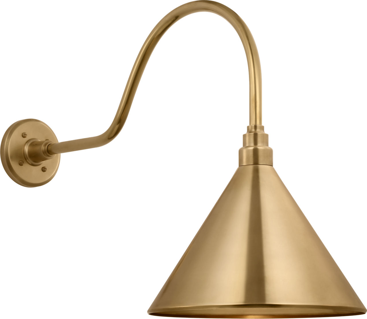 Academy 23" Flynn Barn Light in Hand-Rubbed Antique Brass with 12.5" Conical Savannah Shade