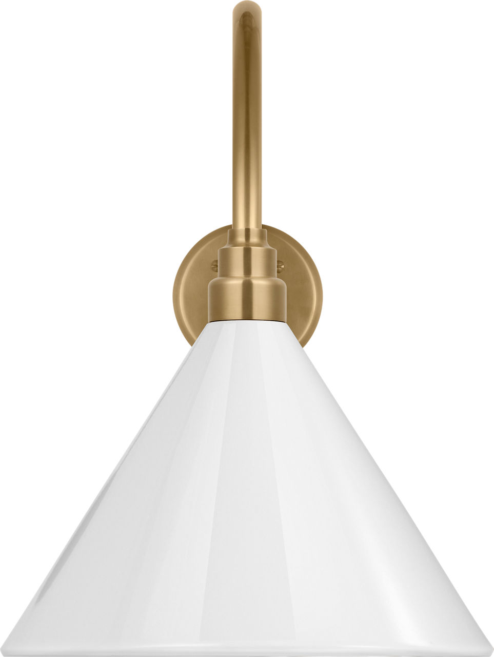 Academy 23" Flynn Barn Light in Hand-Rubbed Antique Brass with 12.5" White Conical Savannah Shade