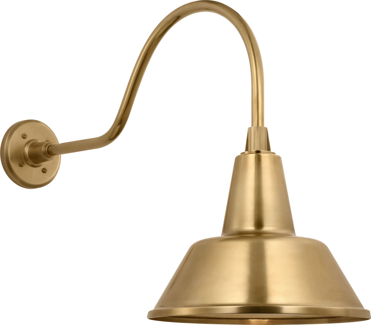 Academy 23" Flynn Barn Light in Hand-Rubbed Antique Brass with 12.5" Bowers Shade