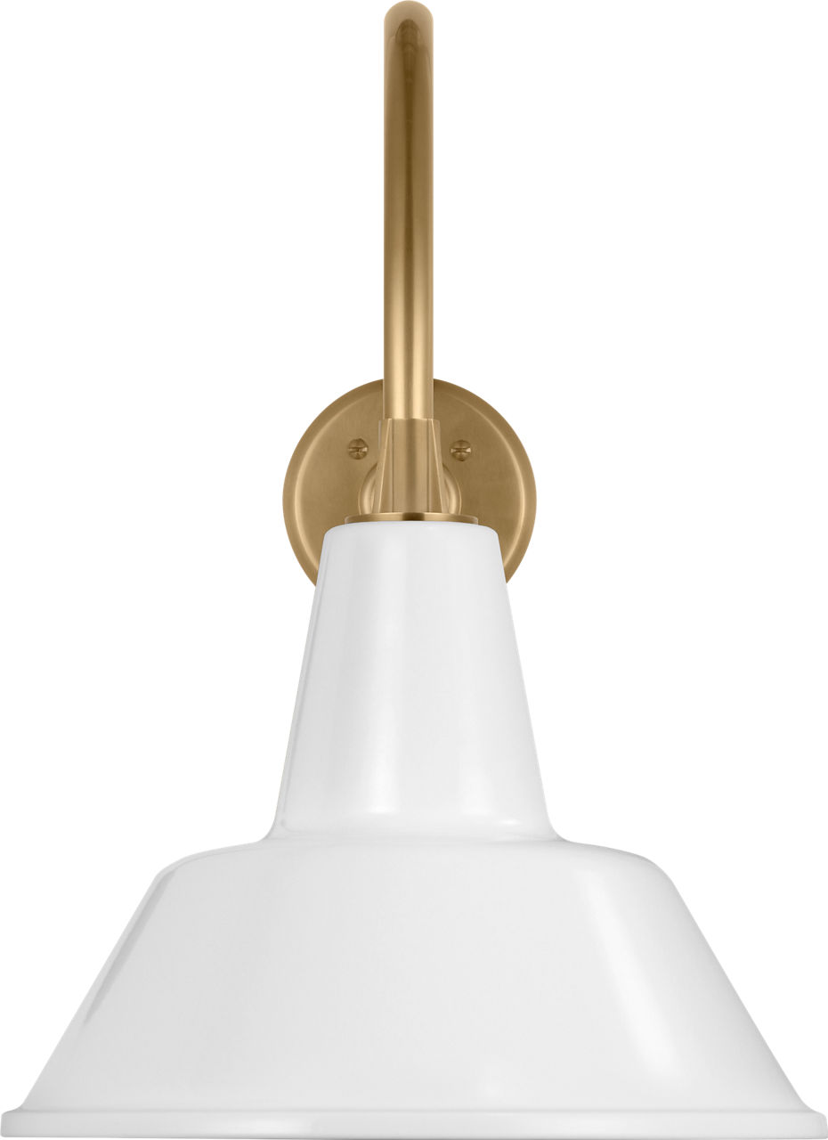 Academy 23" Flynn Barn Light in Hand-Rubbed Antique Brass with 12.5" White Bowers Shade