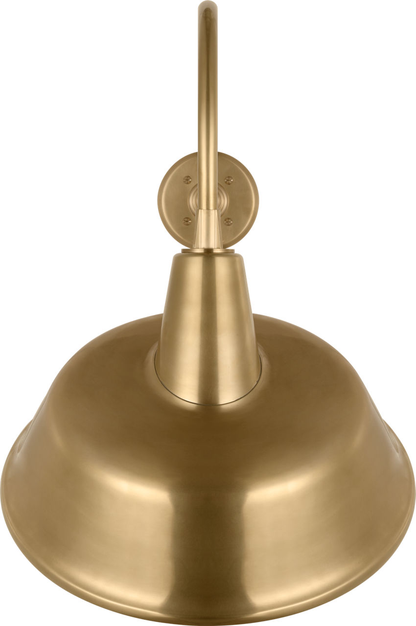 Academy 23" Flynn Barn Light in Hand-Rubbed Antique Brass with 16" Tilted Bowers Shade