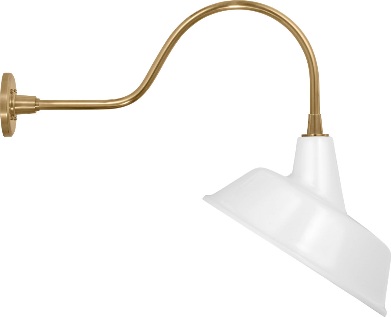 Academy 23" Flynn Barn Light in Hand-Rubbed Antique Brass with 16" White Tilted Bowers Shade