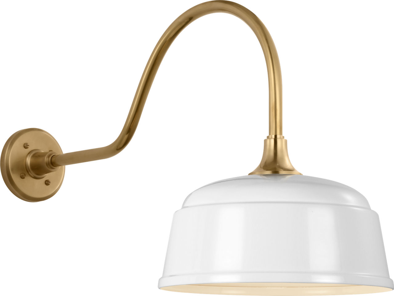 Academy 23" Flynn Barn Light in Hand-Rubbed Antique Brass with 12.5" White Rockhouse Shade
