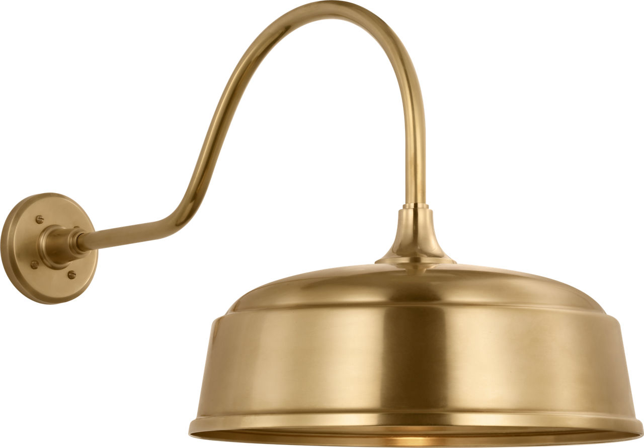 Academy 23" Flynn Barn Light in Hand-Rubbed Antique Brass with 16" Rockhouse Shade