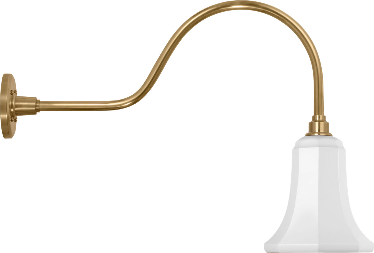 Academy 23" Flynn Barn Light in Hand-Rubbed Antique Brass with 7.5" White Savannah Shade