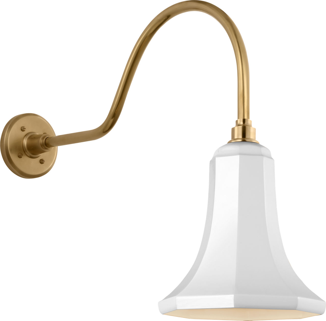 Academy 23" Flynn Barn Light in Hand-Rubbed Antique Brass with 9.25" White Savannah Shade