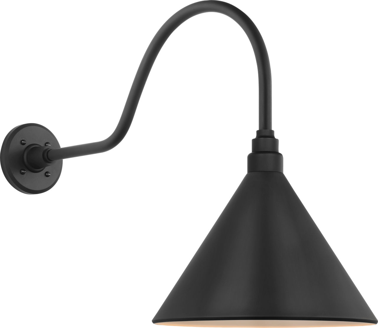 Academy 23" Flynn Barn Light in Matte Black with 12.5" Conical Savannah Shade