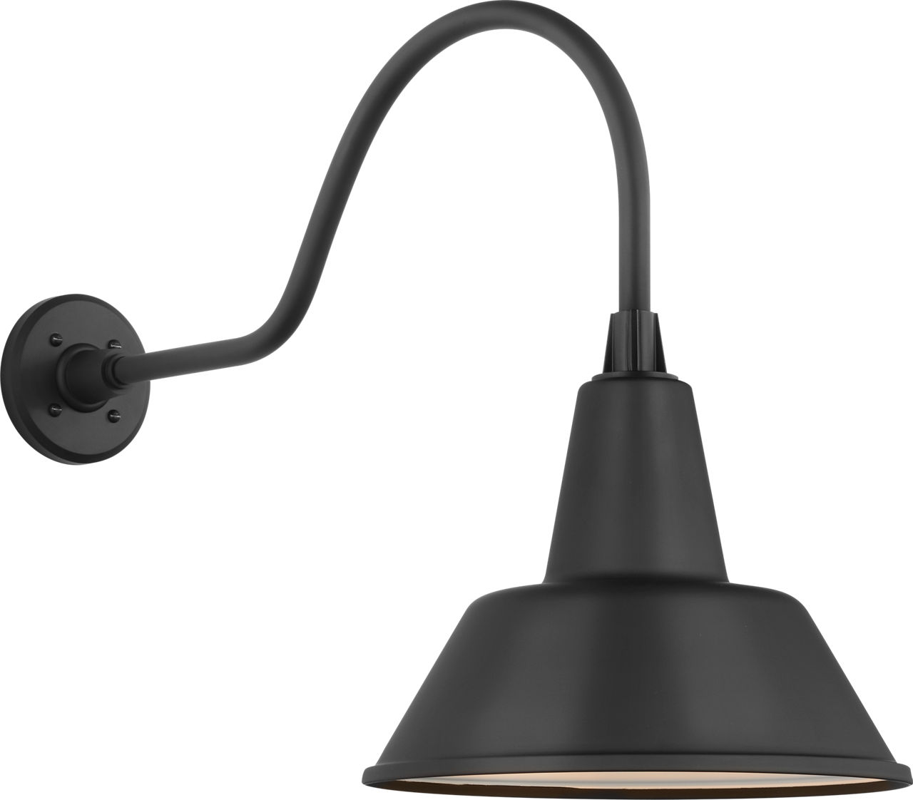 Academy 23" Flynn Barn Light in Matte Black with 12.5" Bowers Shade