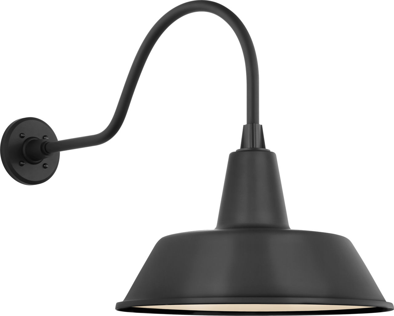 Academy 23" Flynn Barn Light in Matte Black with 16" Bowers Shade
