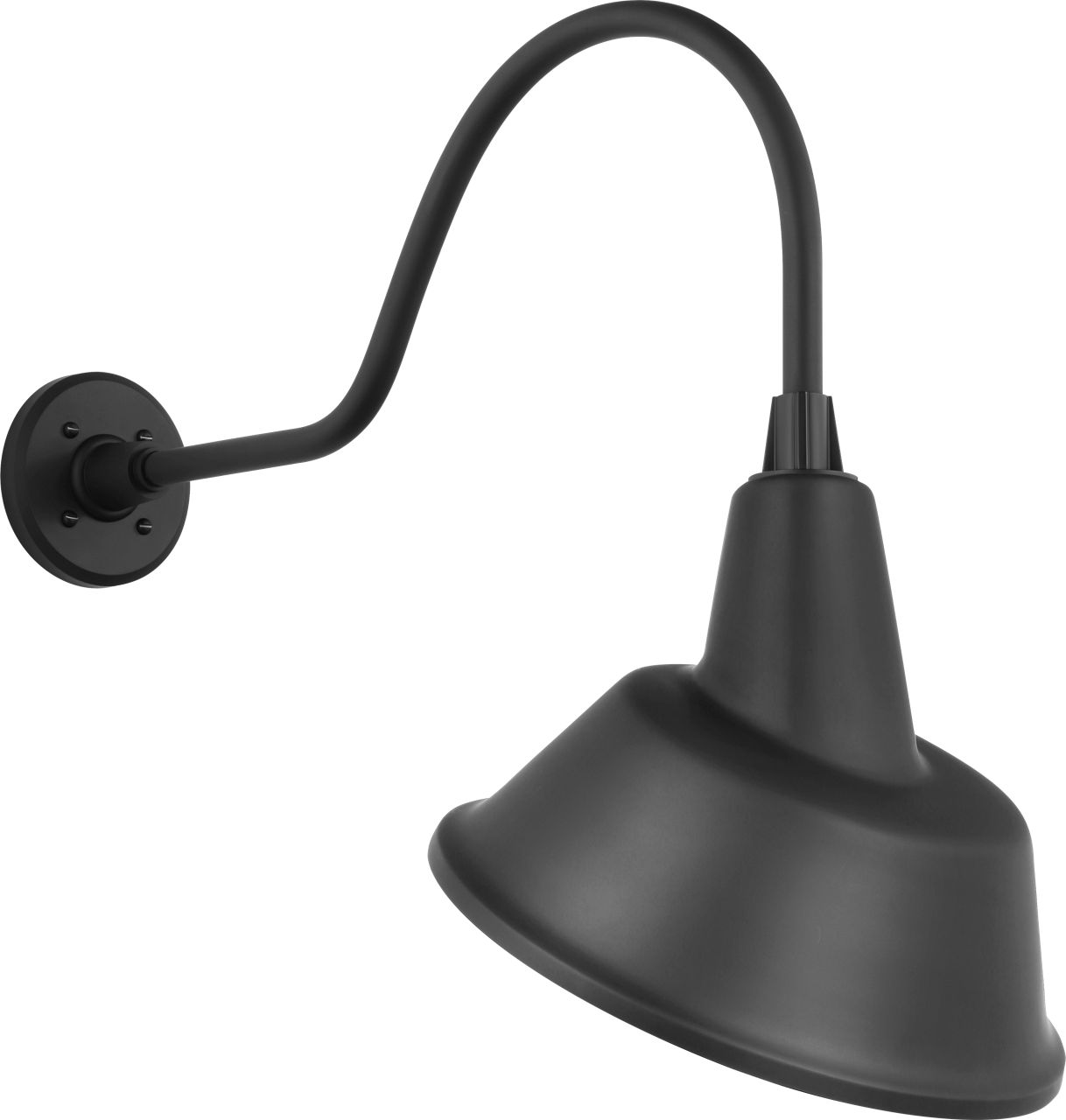 Academy 23" Flynn Barn Light in Matte Black with 12.5" Tilted Bowers Shade