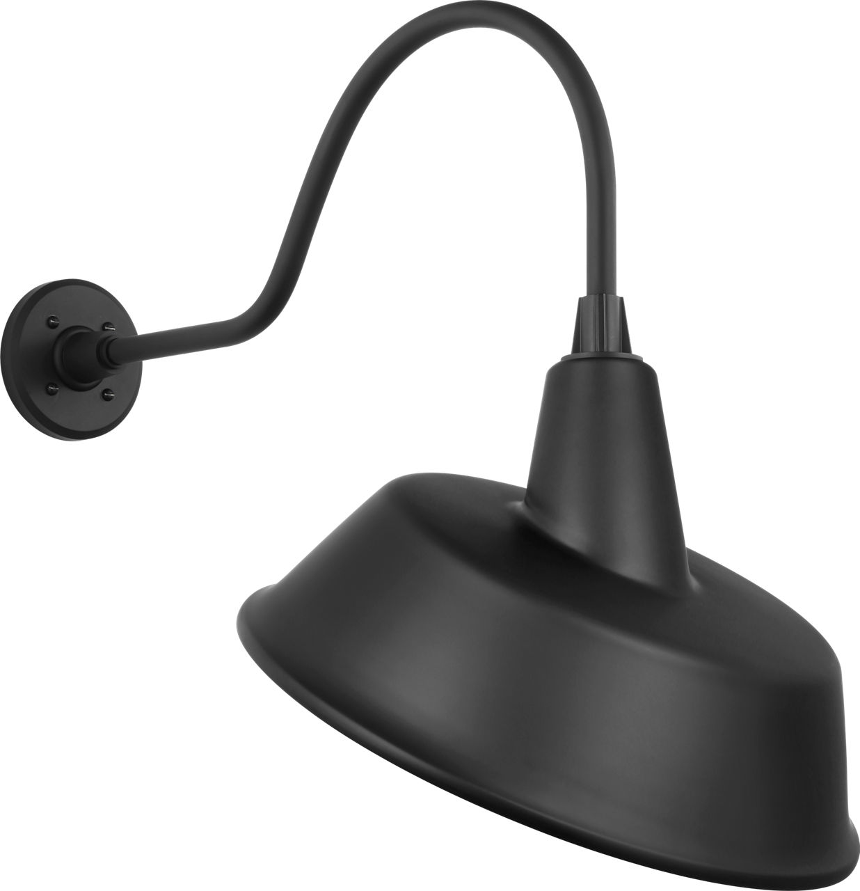 Academy 23" Flynn Barn Light in Matte Black with 16" Tilted Bowers Shade