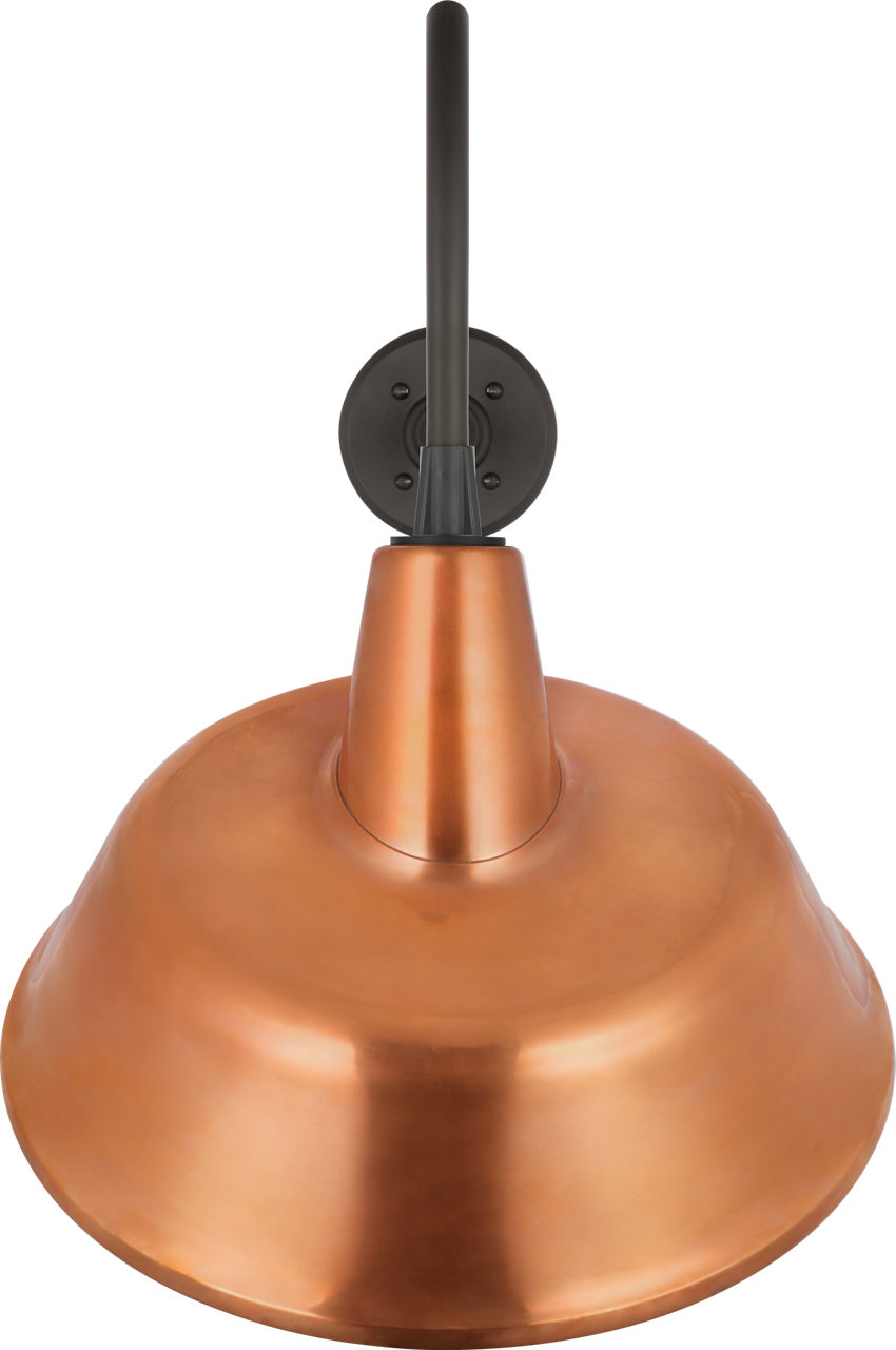 Academy 23" Flynn Barn Light in Matte Black with 16" Soft Copper Tilted Bowers Shade