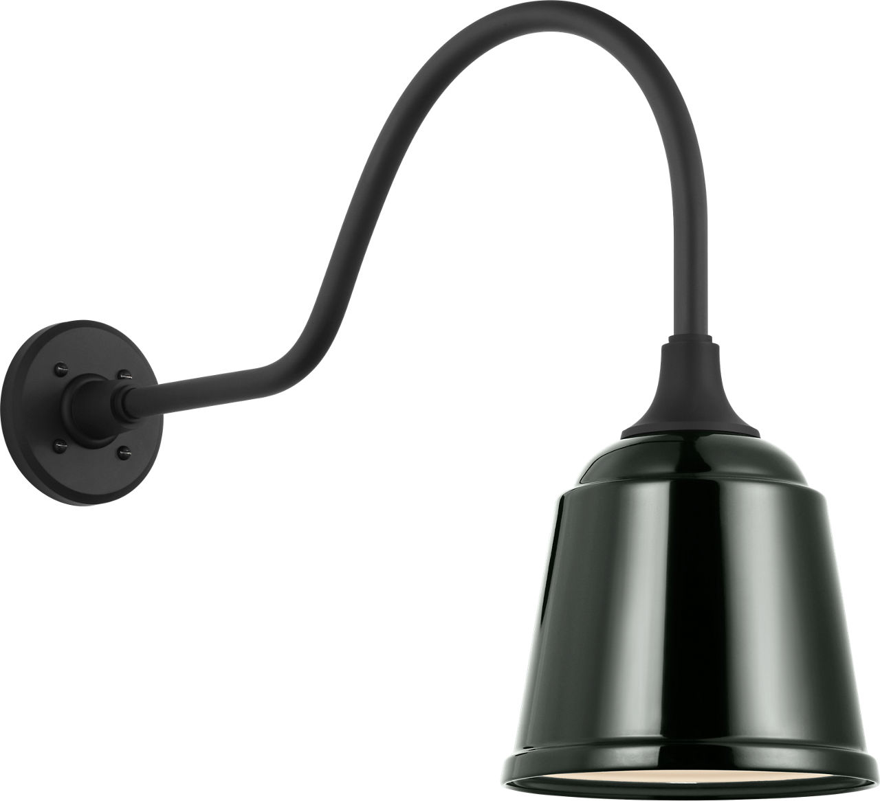 Academy 23" Flynn Barn Light in Matte Black with 8" Green Rockhouse Shade