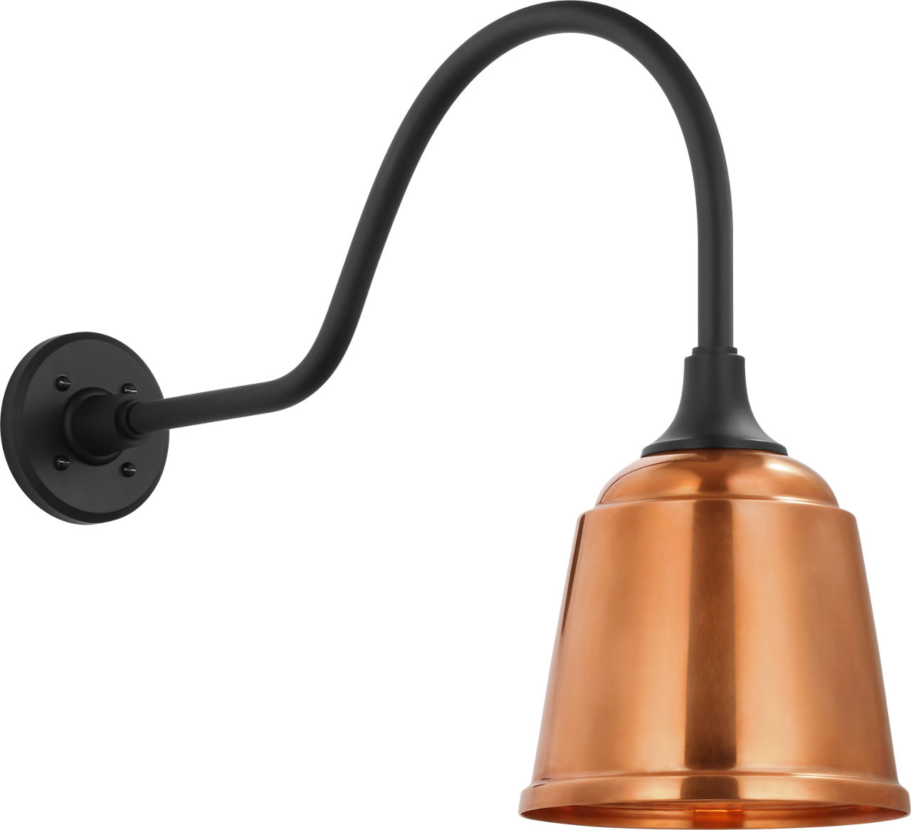 Academy 23" Flynn Barn Light in Matte Black with 8" Soft Copper Rockhouse Shade